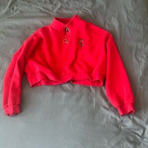 Red crop sweater